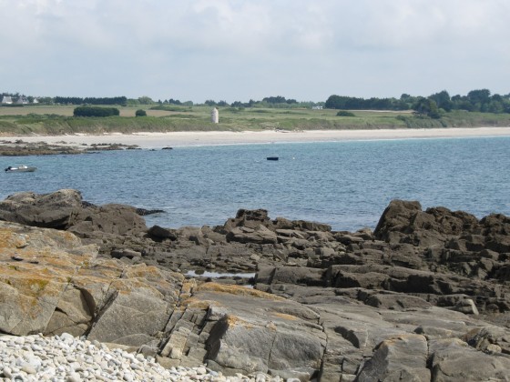 La plage de Raguénez vue de l\'île.