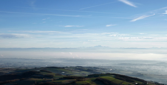 La vallée du Rhône et le Mont Blanc