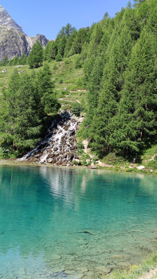 Lac Bleu et cascade