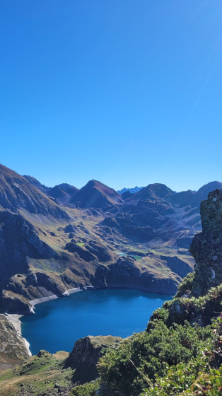 Lac Bleu et lac Vert depuis le col de Bareilles