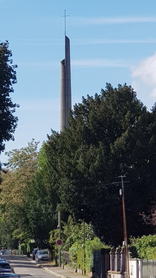 Flèche de l\'église du Sacré-Cœur de Mulhouse