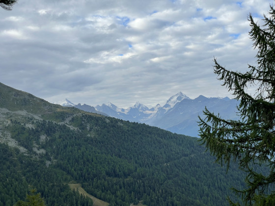Le Cervin, la Pointe de Zinal et la Dent Blanche