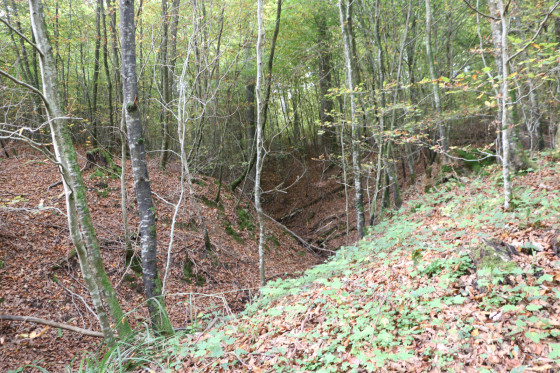 Le chemin franchit plusieurs rus dans des vallons escarpés