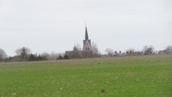 Le clocher de Verdes est visible durant quasiment toute la randonnée