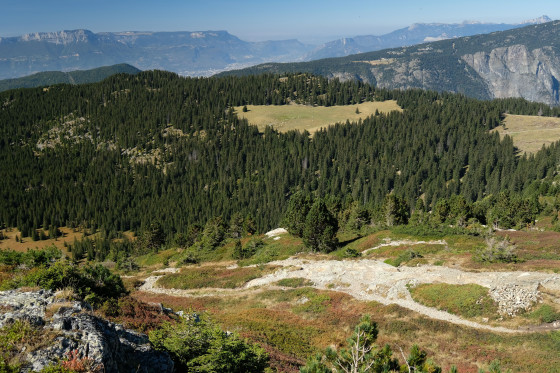 Le début de la descente vers le Poursollet