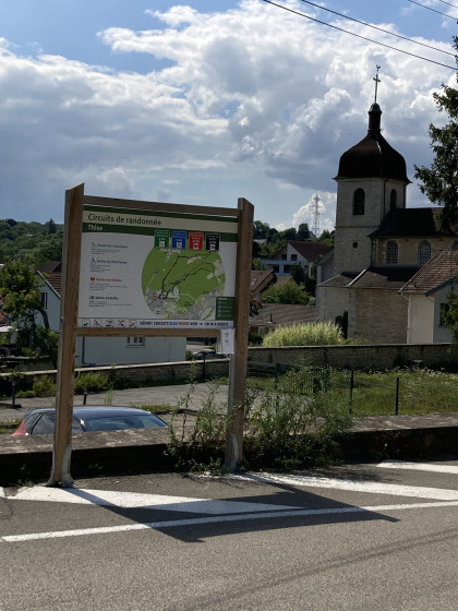 Le départ depuis le parking du presbytère