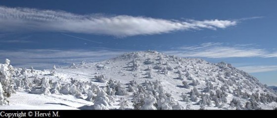 Le sommet Sud du Mézenc sous la neige
