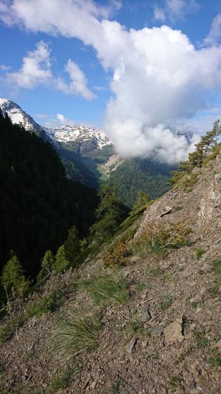Le Mont Aurel vu avant la redescente vers les Florins
