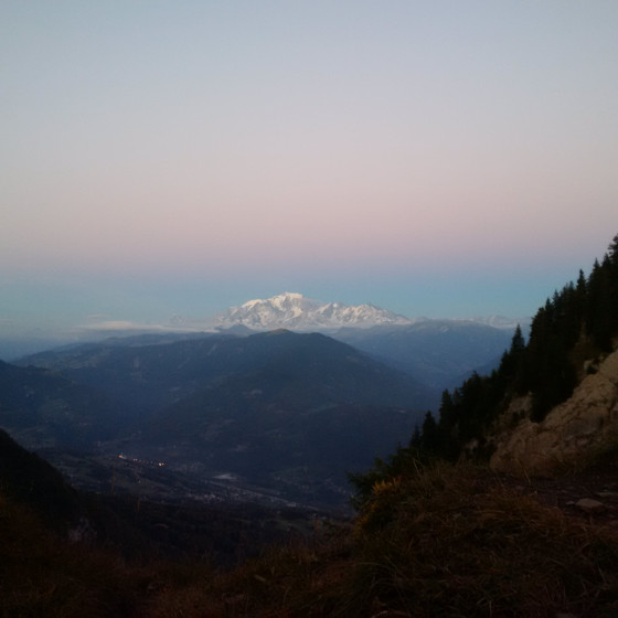 Le Mont Blanc depuis le col de l'Alpettaz