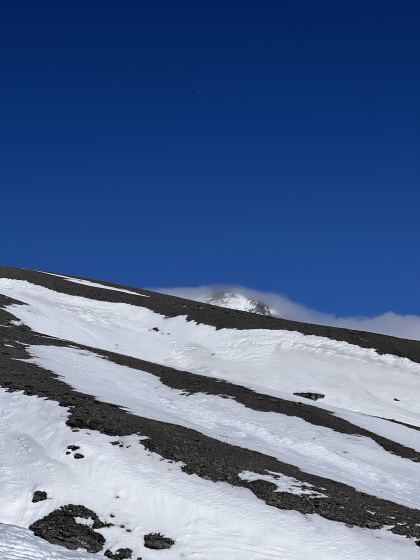 le Mont mounier dans un nuages