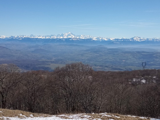 le mt-Blanc et les pr&eacute;alpes vu du cr&ecirc;t de Beauregard