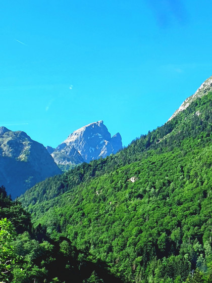 Le Pic du Midi d\'Ossau depuis le parking de Bious-Oumette