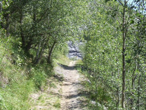 Le sentier corniche au dessus du lac de Chambon