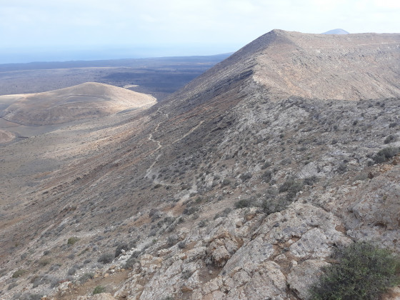 Le sentier qui monte vers la crête