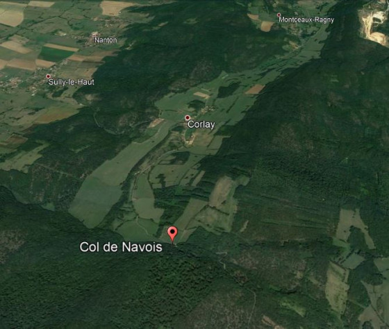 Le vallon Montceaux-Ragny/Corlay vu du ciel
