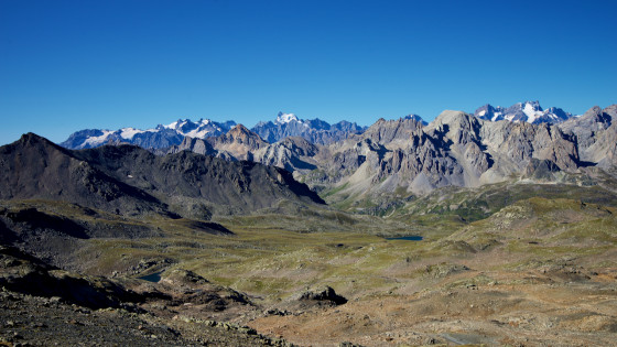Les Écrins vus du Col des Muandes