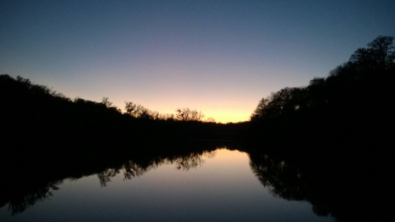 Les étangs de la Geneste au crépuscule