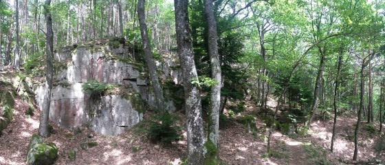 Les formations de grès dans les carrières.