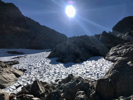 Les névés sous la Pointe de Malhaubert