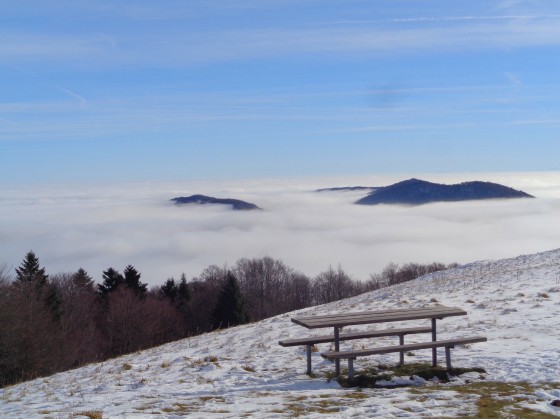 Mer de nuages sur la vallée de la Doller depuis le Wissgrut