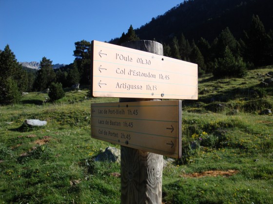 Embranchement avant la cabane de Bastan