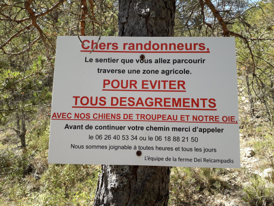 Panneau pour prévenir