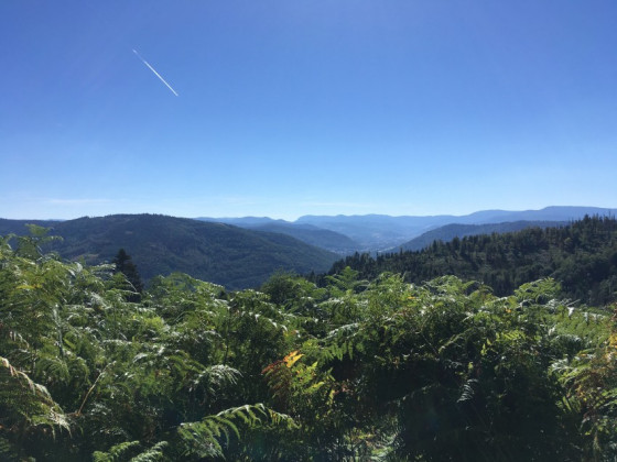 Panorama à la trainée d'avion