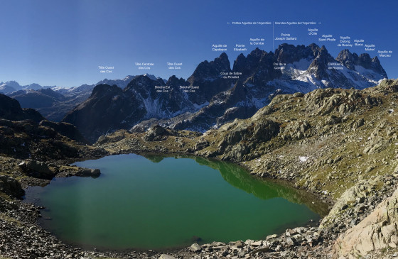 Panorama annoté des Aiguilles de l'Argentière