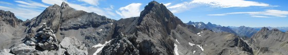 Panorama sur les pics de Font Sancte, pic de Panestrel et sommets de Haute-Ubaye