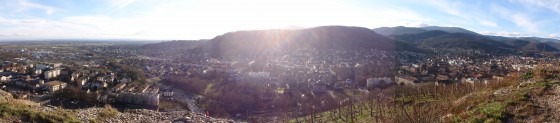 Panoramique de la vallée de Guebwiller depuis la Croix de la Mission