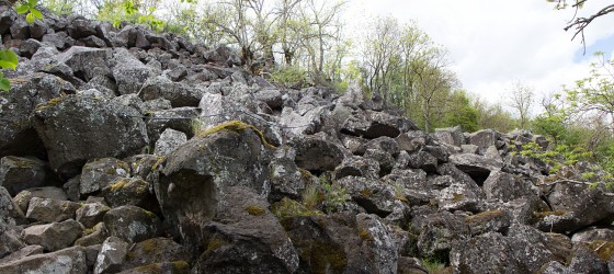 Passage dans le pierrier