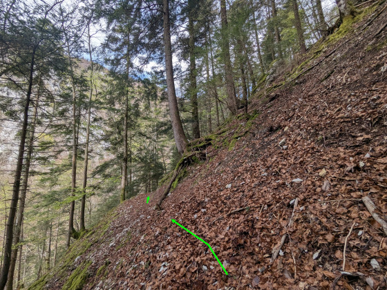 Passage délicat terminant la partie qui surplombe les gorges