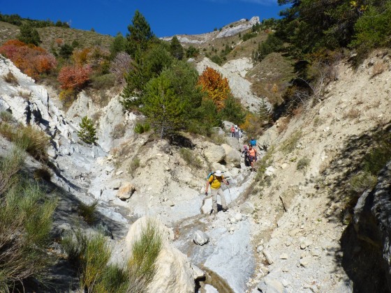 Pendant la descente du torrent