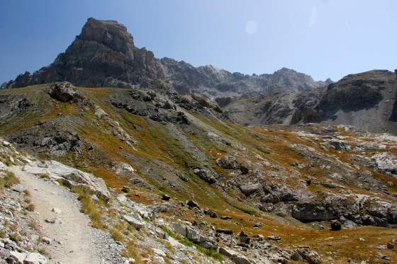 Peu avant d\'arriver au relais vue sur le Brec de Chambeyron