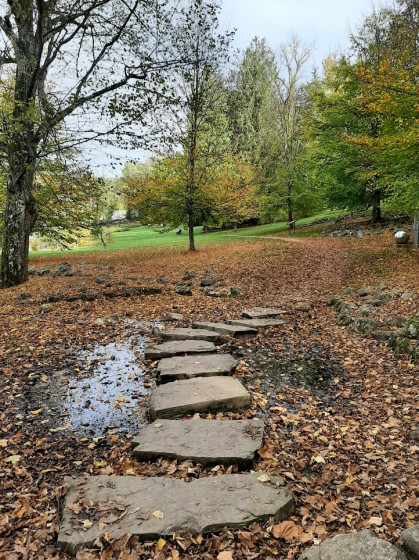 Pierres à gué dans le Jardin d\'O