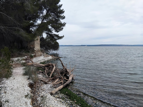 plage en bord de l'&eacute;tang de Berre