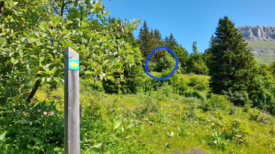 Point de vis&eacute;e pour retrouver le sentier montant de la Culaz.