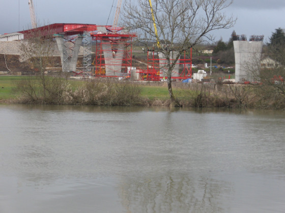 Construction du viaduc de franchissement de la Saône