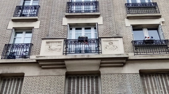 Poule couvant et poules ou coqs picorant