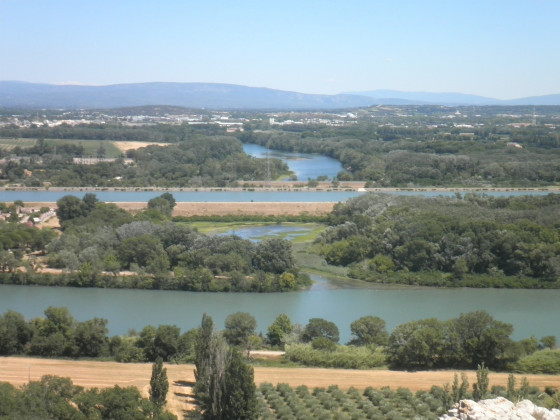 Rhône et bras du Rhône à Villeneuve lès Avignon