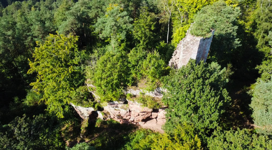 Ruine du Wineck vue du ciel