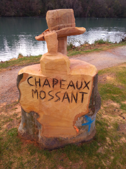 Sculpture sur souche de platane le long de l\'Isère