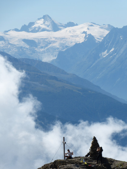 Summit of Sex Rouge and North face of Dent du Herens in the background