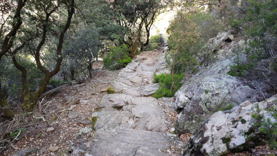 Sur une portion minérale du sentier