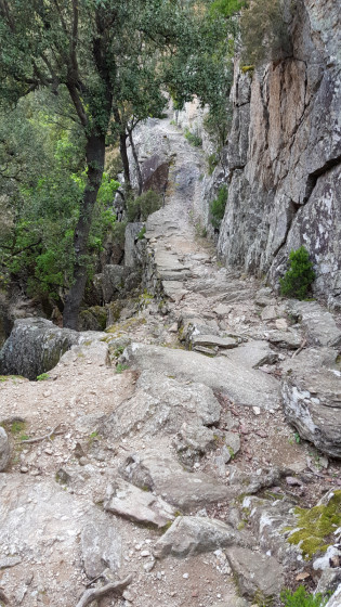 Sur une portion minérale du sentier