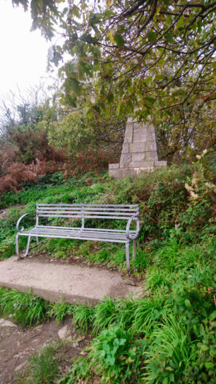 The memorial and bench