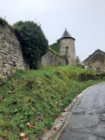 Tour et mur d\'enceinte de l\'ancien château à Nismes