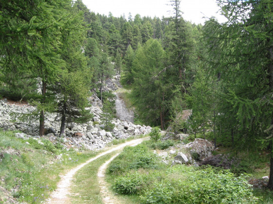 Traversée d\'un pierrier