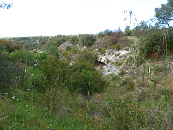 Trous et &eacute;boulis dans le plateau calcaire.