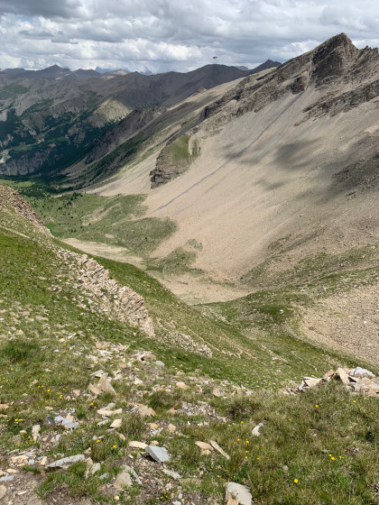 Vallon de Muretier et pic de Silhouraïs (à droite)